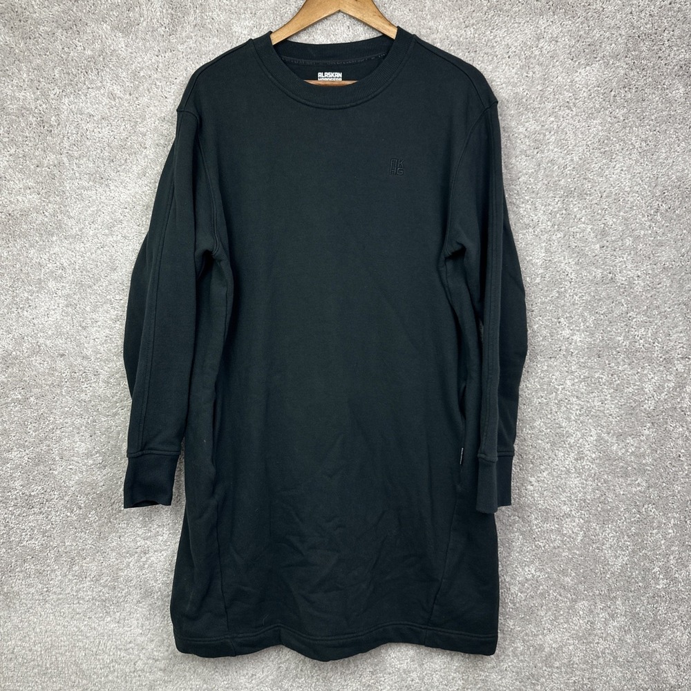 Alaskan Hardgear Sweater Dress Womens L Black Crosshaul Cotton Camp Long Sleeve